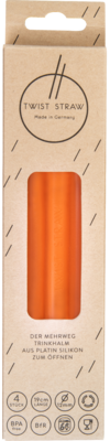 MEHRWEG-TRINKHALME Silikon 12 mm/19 cm orange klar